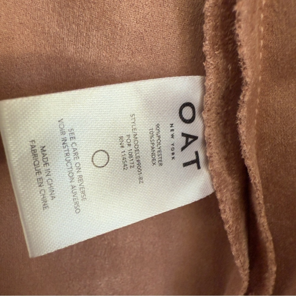 OAT New York Blush faux suede trench coat New With Tags Size: Small - Picture 7 of 7